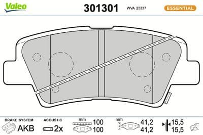 Juego de balatas de freno VALEO 301301