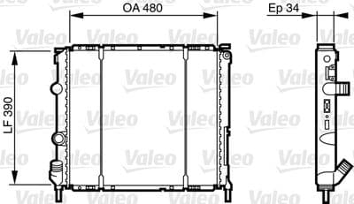 Radiador, refrigeración del motor VALEO 732474