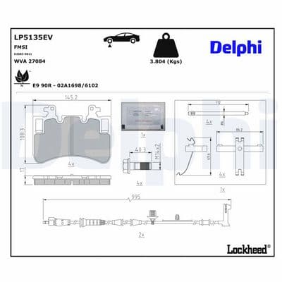 Juego de balatas de freno DELPHI LP5135EV