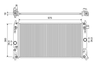 Radiador, refrigeración del motor VALEO 701318