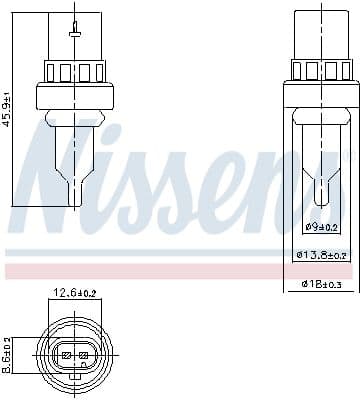 Sensor, temperatura del refrigerante NISSENS 207011