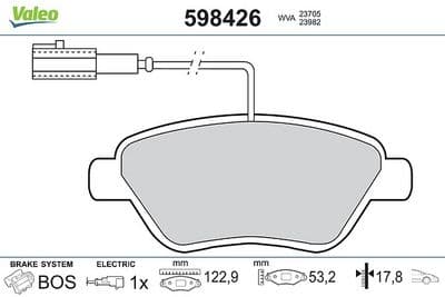 Juego de balatas de freno VALEO 598426
