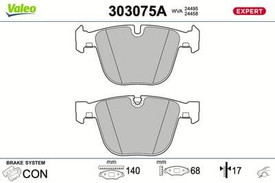 Juego de balatas de freno VALEO 303075A