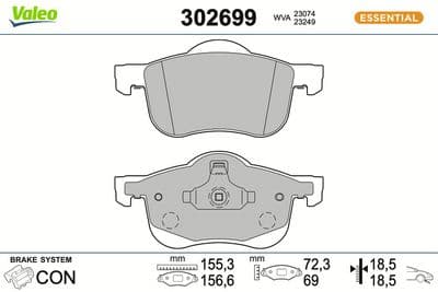 Juego de balatas de freno VALEO 302699