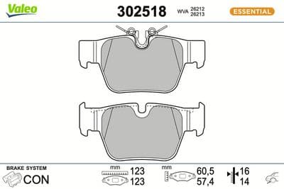 Juego de balatas de freno VALEO 302518