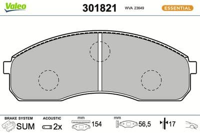 Juego de balatas de freno VALEO 301821