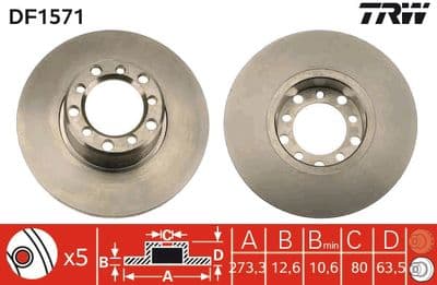 Disco de freno TRW DF1571