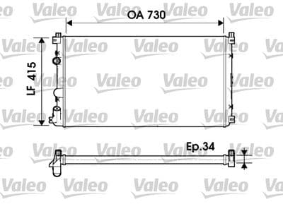 Radiador, refrigeración del motor VALEO 732918
