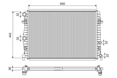 Radiador, refrigeración del motor VALEO 701285