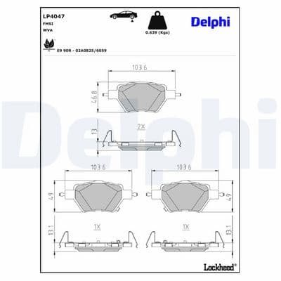 Juego de balatas de freno DELPHI LP4047