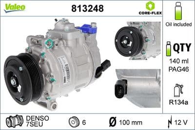 Compresor, aire acondicionado VALEO 813248