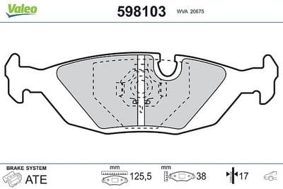 Juego de balatas de freno VALEO 598103