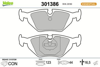 Juego de balatas de freno VALEO 301386