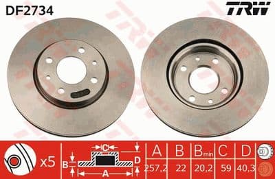Disco de freno TRW DF2734