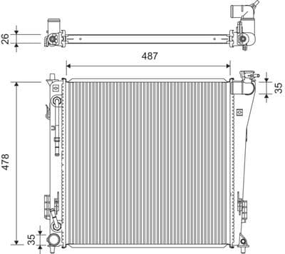 Radiador, refrigeración del motor VALEO 701365