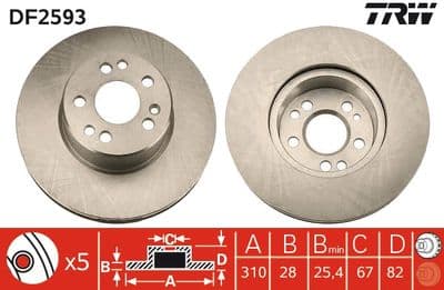 Disco de freno TRW DF2593