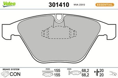 Juego de balatas de freno VALEO 301410