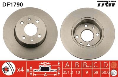 Disco de freno TRW DF1790