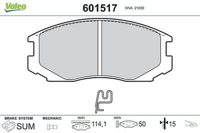 Juego de balatas de freno VALEO 601517