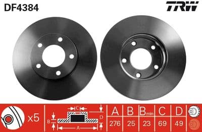 Disco de freno TRW DF4384