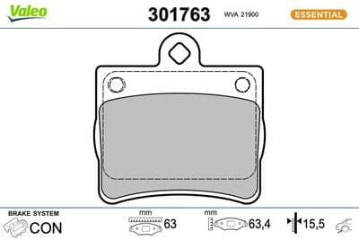 Juego de balatas de freno VALEO 301763