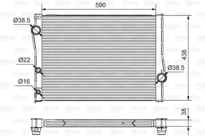 Radiador, refrigeración del motor VALEO 701549
