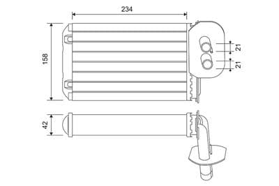 Radiador de calefacción, calefacción interior VALEO 811518