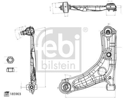 Brazo oscilante, suspensión de ruedas FEBI BILSTEIN 185903