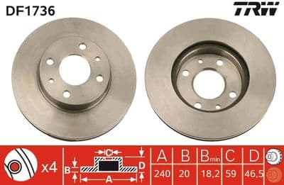 Disco de freno TRW DF1736