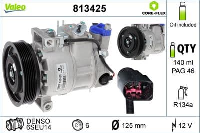 Compresor, aire acondicionado VALEO 813425