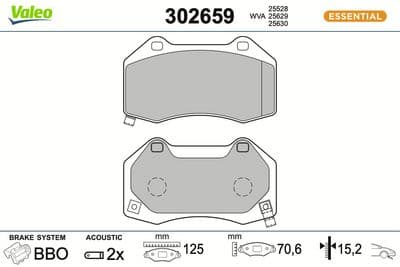 Juego de balatas de freno VALEO 302659