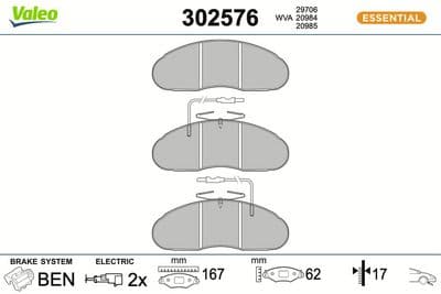 Juego de balatas de freno VALEO 302576