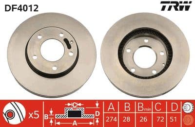 Disco de freno TRW DF4012