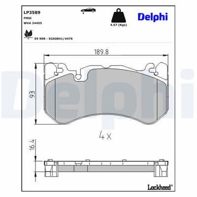 Juego de balatas de freno DELPHI LP3589