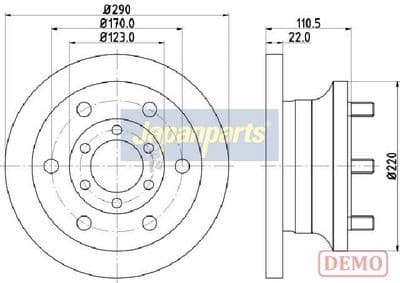 Disco de freno JAPANPARTS DI-0256C