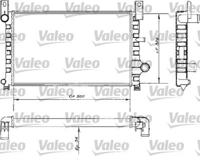 Radiador, refrigeración del motor VALEO 730484