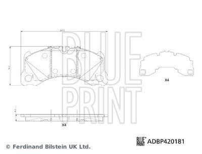 Juego de balatas de freno BLUE PRINT ADBP420181