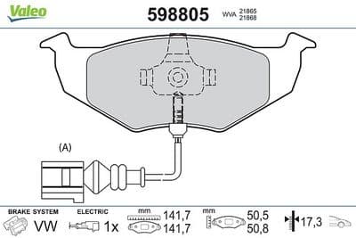 Juego de balatas de freno VALEO 598805