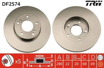 Disco de freno TRW DF2574