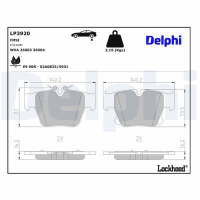 Juego de balatas de freno DELPHI LP3920