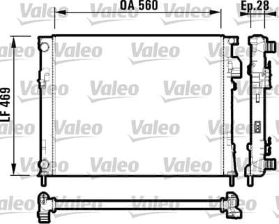 Radiador, refrigeración del motor VALEO 732846