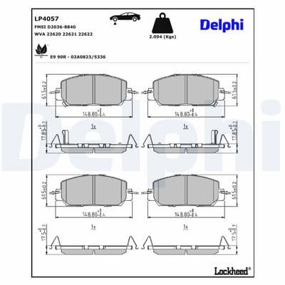 Juego de balatas de freno DELPHI LP4057