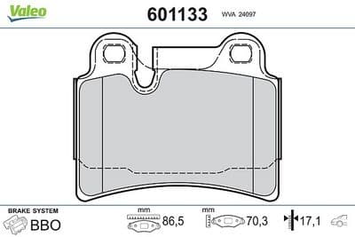 Juego de balatas de freno VALEO 601133