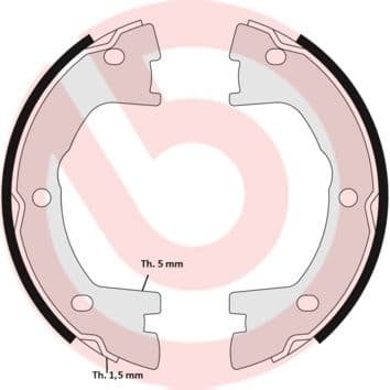 Juego de zapatas de frenos, freno de mano BREMBO S A6 506
