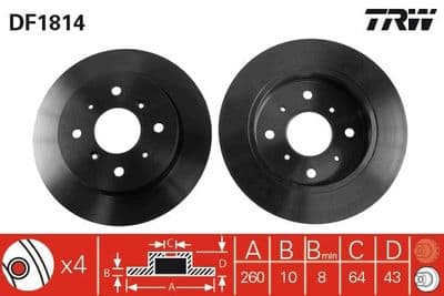 Disco de freno TRW DF1814