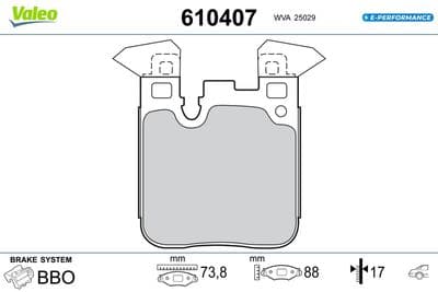 Juego de balatas de freno VALEO 610407