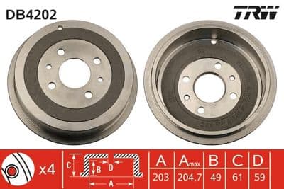 Tambor de freno TRW DB4202