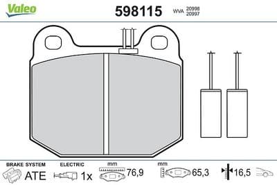 Juego de balatas de freno VALEO 598115