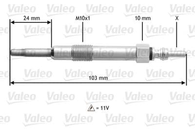 Bujía de precalentamiento VALEO 345114