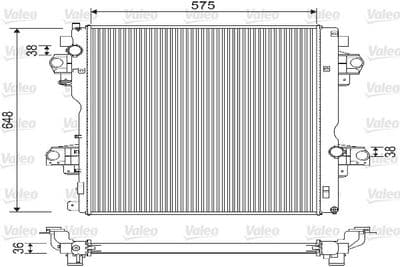 Radiador, refrigeración del motor VALEO 733207
